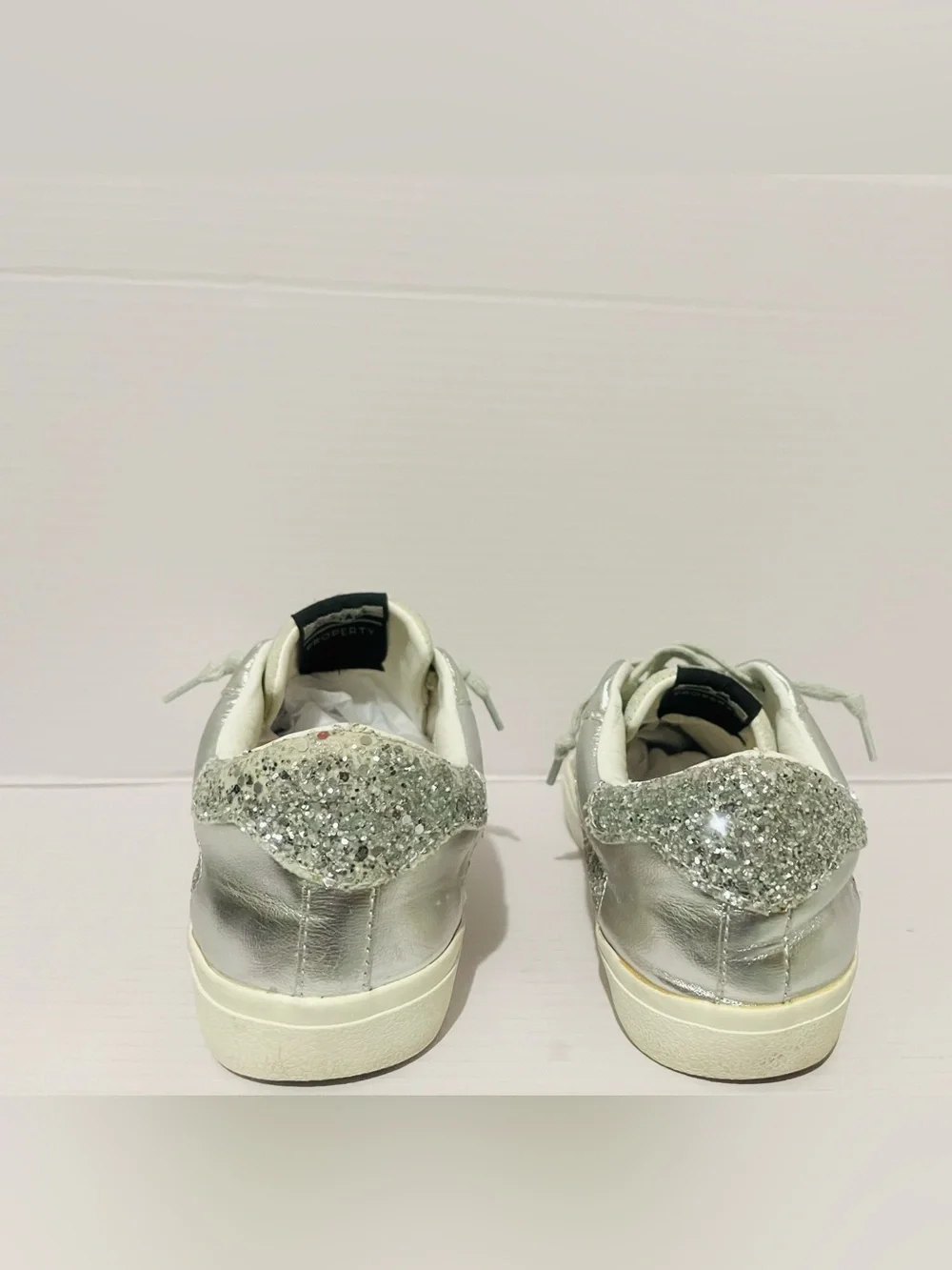 Vintage Havana  Silver Glitter Women’s Sneakers with Pink Star